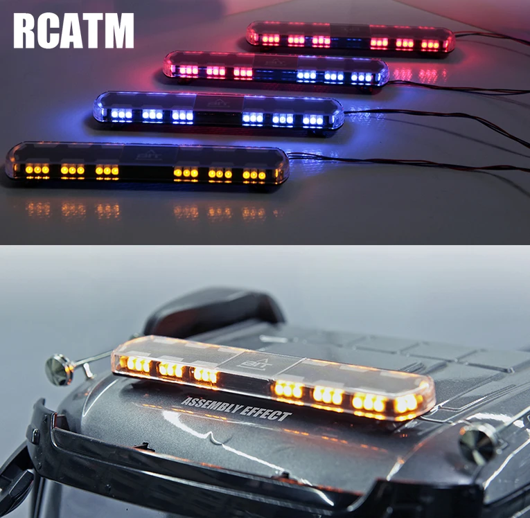 High Quality Led Spin Warning Engineering Light 4 Color 18 Mode for 1/14 Tamyia RC Truck Dump Scania R620 Actros Acros Man 3363