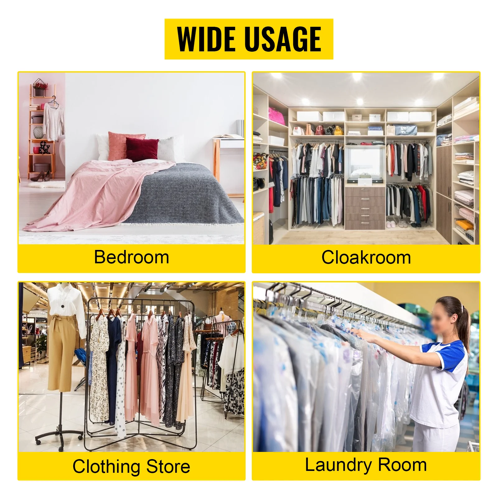 VEVOR Z Base Standing Coat Rack Floor Clothes Hanger Storage Wardrobe Adjustable Height Lockable Caster Entrance Hall Furniture 2