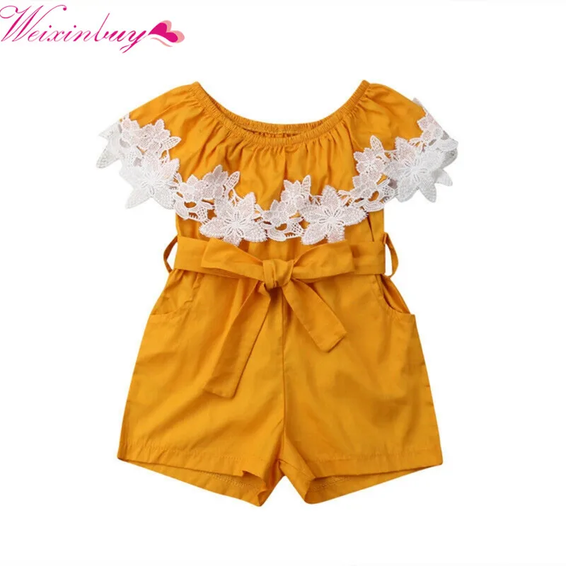 

Baby Girls Romper Sleeveless Collar One-Pieces Romper Solid Color Girls Jumpsuit Overalls Children Clothing 0-24M