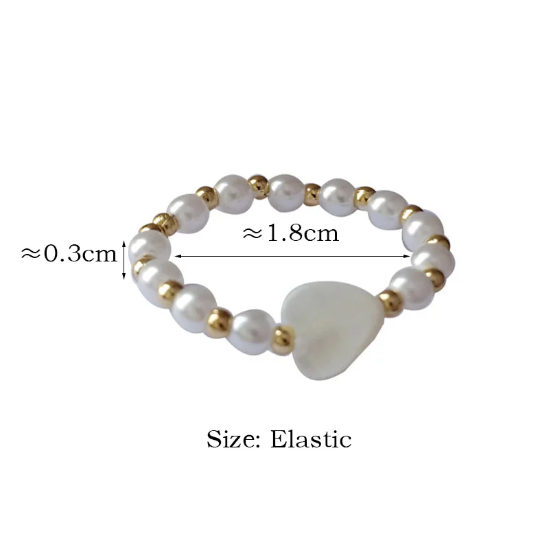 Finger Ring Pearl Bead Rings Women Geometric Simulated Pearls Vintage Party Jewellery Wedding Accessories Gifts