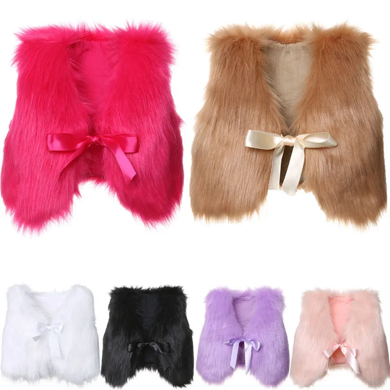 

Baby Kids Girls Faux Fur Vest Waistcoat Winter Warm Jacket Coat Outwear Clothes