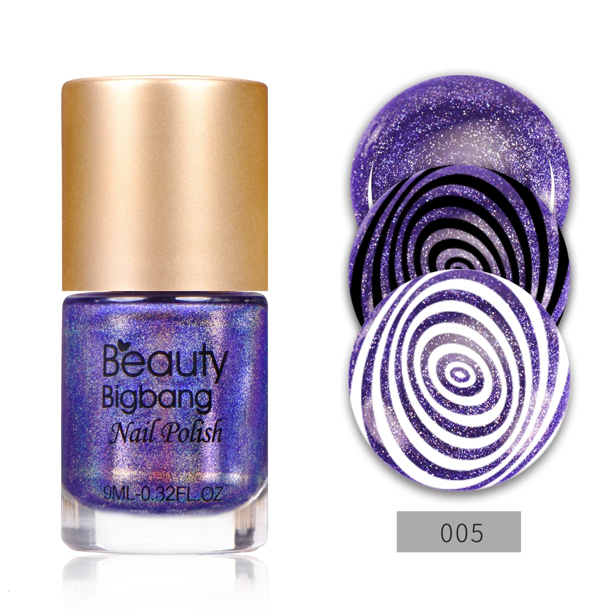 BEAUTYBIGBANG 9 мл голографический стемпинг ногтей покрытие лазерного дизайна ногтей Пластина Печать лак для ногтей - Цвет: J6505TM-5A