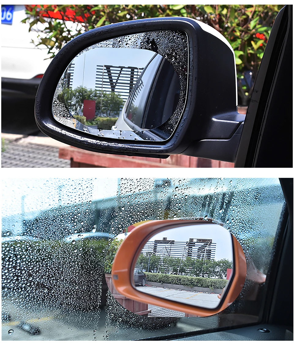 2 штуки 175*200 мм HD непромокаемый автомобильный пленка на зеркало заднего вида стикер Анти-туман защитная пленка боковая Windown непромокаемая наклейка пленка