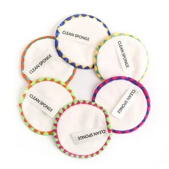 

6pcs With Lanyard Cotton Blend Travel Portable Double Sided Multipurpose Makeup Remover Pad Soft Water Cleansing Round Practical