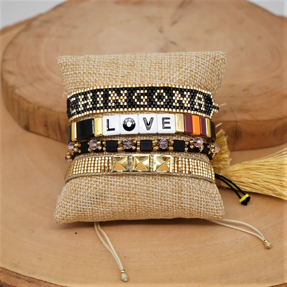 Go2boho MIYUKI Tila бусины браслет эмаль плитка браслет с надписью «Love» ювелирные изделия CHINGONA-браслеты power Bileklik Для женщин