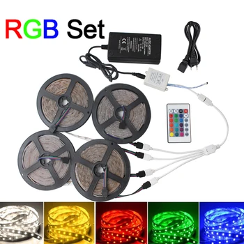 

DC 12V 2835 Led Strip Light RGB Waterproof Led Light 5m 15M Flexible RGB Led Strip Controller Set Led Light Adapter Home Decor