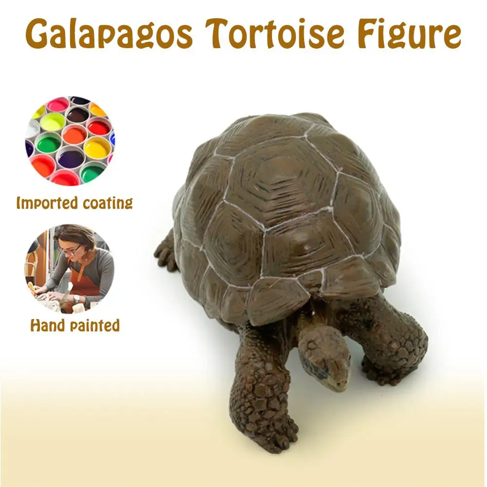 3 дюйма Галапагосская черепаха модель черепахи фигурка животного игрушка настольное украшение коллекция подарок Реалистичная черепаха фигурка игрушка для детей