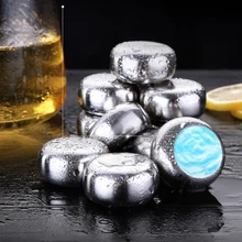 6 шт охлаждающие Камни виски камни мини вино напиток кухня кубики льда пиво из нержавеющей стали охладитель подарок водка многоразовый коктейль