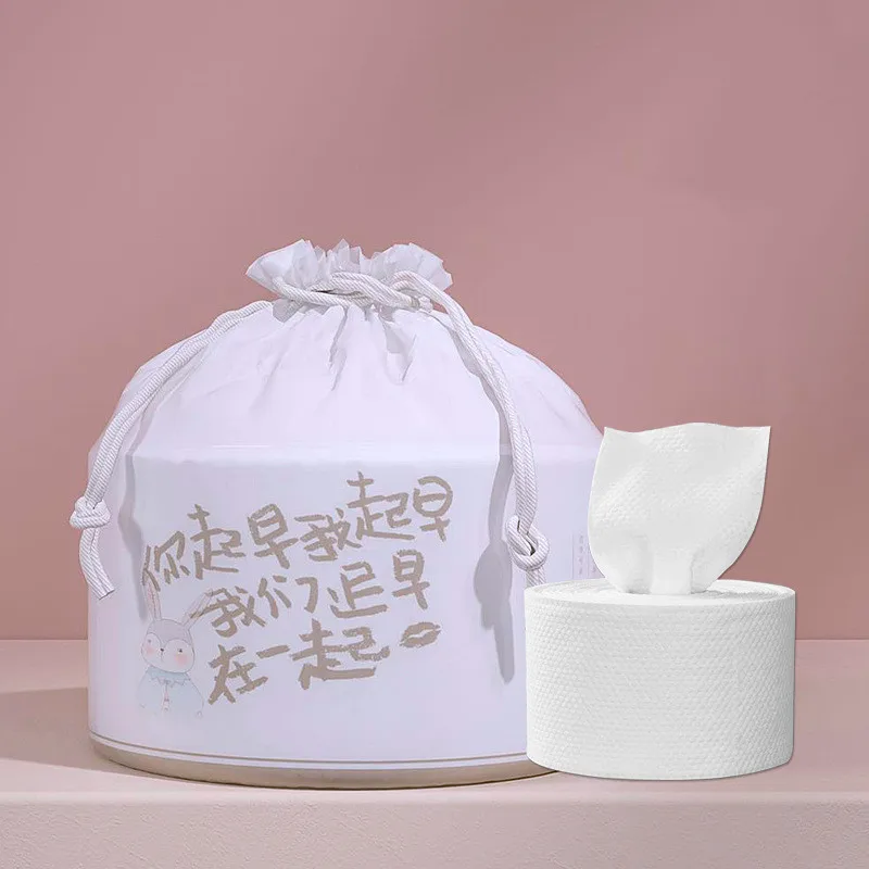 45Pcs Disposable Cotton Face Cloths Towel Thick Facial Tissue Face Cleaning Makeup Remover Roll Tissue Dry and Wet Use