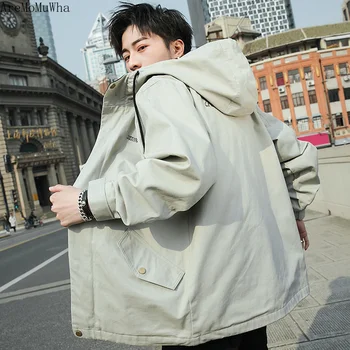 

AreMoMuWha Men's Jacket 2019 Korean Version of The Trend of Self-cultivation Wild Tide Brand Boys Handsome Casual Tooling Jacket