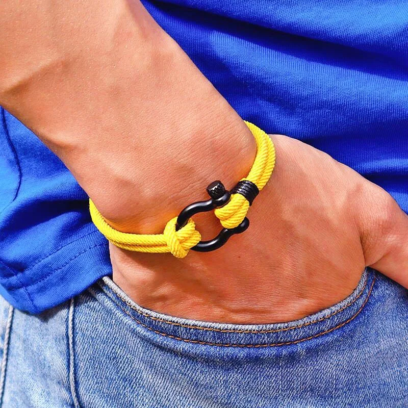 새로운 남자 팔찌 4mm 럭키 로프 Braclet 옴므 남자 친구 선물 야외 생존 Brazalete Pulseira Masculina 코드 체인 Pulsera
