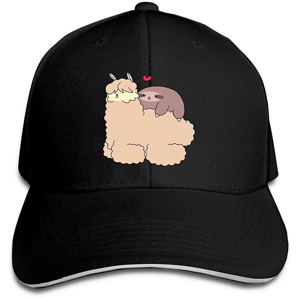 Мужская и Женская Бейсболка с надписью «Ленивец любит альпаку»