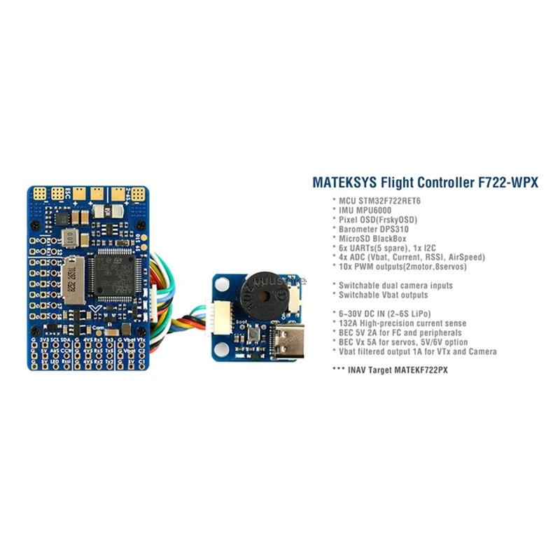 Mateksys Matek F722 WPX wpx игровые джойстики STM32F722 MPU6000 DPS310 пикселей OSD SD Blackbox вместо