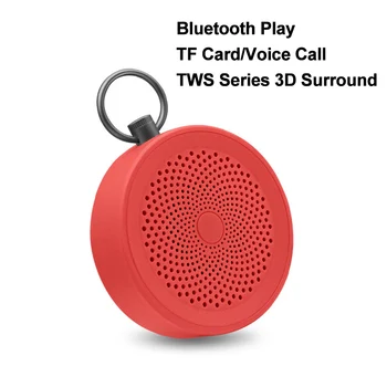 

Portable Bluetooth Speaker Mini Wireless Speakers Outdoors Subwoofer Round Boombox Support Voice Call/FM/TF/Two Connection Play