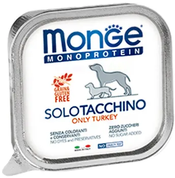 

MONGE MONGE DOG MONOPROTEIN SOLO monobelkovye for adult dogs pate turkey 150g