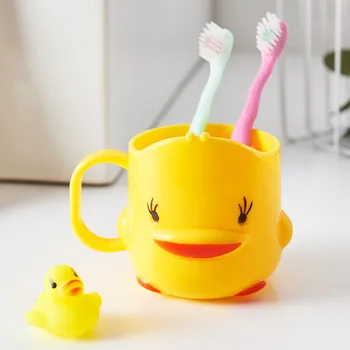

Cute Little Yellow Duck Mouthwash Cup Baby Children Brushing Cup Kindergarten Creative Cartoon Drinking Cup