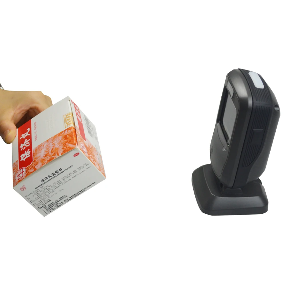 Desktop Barcode Scanner reading 1D/2D barcodes in Supermarket checkout