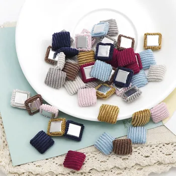 

13mm Mix Color Square Buttons Fabric Scrapbooking Fabric Covered Buttons DIY Garment/Hair Ornaments Buttons For Clothing