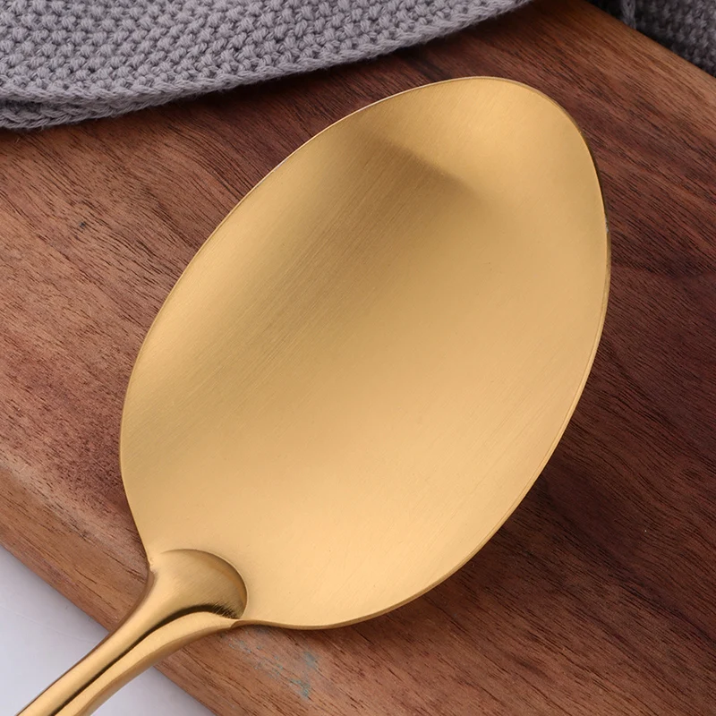 1 шт. набор золотой посуды с длинной ручкой инструменты для приготовления пищи полировка металла лопатка с горизонтальными прорезями кухонные принадлежности из нержавеющей стали посуда