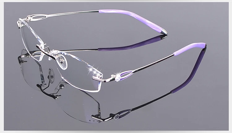 blue light reading glasses Elegant Style Blue Light Filter Glasses Myopia Women Computer Eyeglasses Gradient Red with Rhinestone Frameless Eye Eyewear blue light blockers Blue Light Blocking Glasses