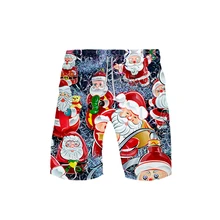 Рождественский фестиваль Санта Клаус Рождественская елка узор 3d принт летние мужские модные трендовые шорты популярные повседневные летние шорты