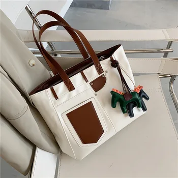 

Fashion Portable Big Bag 2020 New Style Simple Single Shoulder Messenger Bag Cool Pu Tote Bag