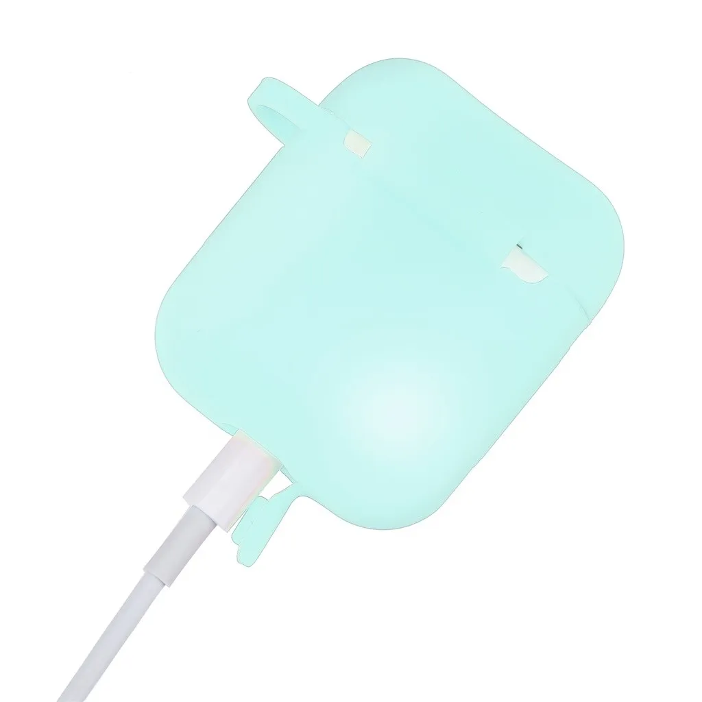 VOBERRY, портативный аксессуар для гарнитуры, набор для Airpods 2& 1, чехол для зарядки, силиконовый защитный чехол и брелок с помпоном, ремешок 829#2