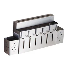 Настенная стойка без отверстий 304 Нержавеющая сталь кухонная настенная стойка хранение кухонной утвари стойка для ножей горячая распродажа