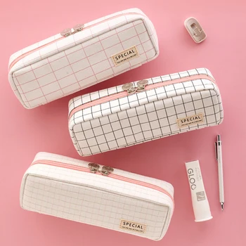 

Japanese And Korean Nets Red 3 Pocket Pencil Bag Girl Heart Stationery Bags Student Cute Multifunctional Pencil Case