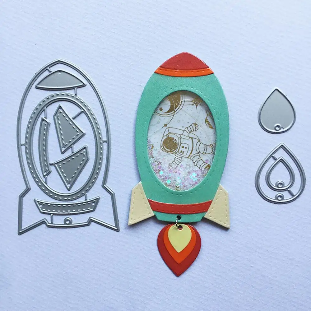 

DIY Rocket Metal Cutting Dies Birthday Gift Bracelet for DIY Scrapbooking Album Paper Cards Decorative Craft Embossing Die cut