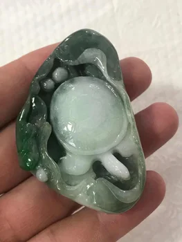 

Natural Myanmar green jade pendant handcarved grade A tortoise jade pendants jade gift jadeite jade necklaces jade jewelry