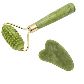 

Facial Massage Jade Roller Double Heads Green Stone Guasha Board Plate Set Face Lift Relaxation Slimming Skin Care Scraper Tool