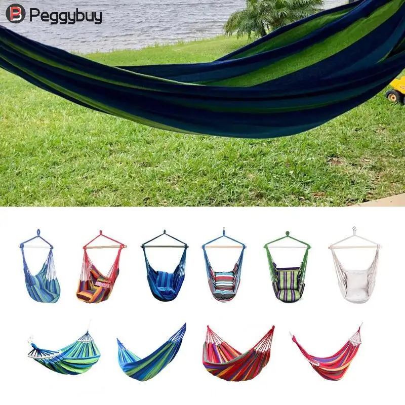Hammock Chair Hanging Chair Swinging Indoor Outdoor Furniture Hammocks Canvas Dormitory Swing With 2 Pillows Hammock Camping Hammock Chair Hanging Chair Swinging Indoor Outdoor Furniture Hammocks Canvas Dormitory Swing With 2 Pillows Hammock Camping