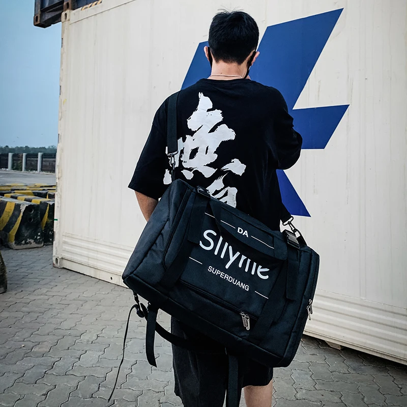 New Trendy Backpack Male Bag Letter Printing Large Backpacks