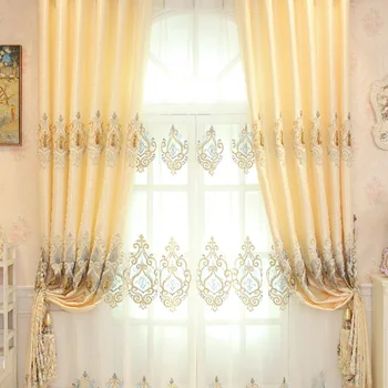 

Curtains for Bedroom Curtains for Living Room Modern Simple High Shade Embroidered Curtain Fabric Finished Curtain Fabric