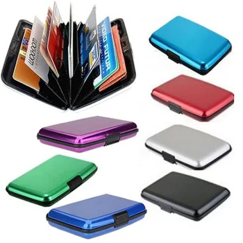 

Glossy Multicolored Pocket Waterproof Wallet Business ID Credit Card Purse Cash Holder Aluminium Alloy(Outer) + Plastic( Inner)