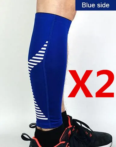 1 pair Blue Поддержка ног компрессионный баскетбольный футбольный защитный щиток голени футбольные рукава для голени Молодежный Танец Бег Велоспорт протектор для ног гетры - Цвет: 1 pair Blue