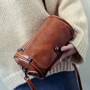 

2020 new ladies shoulder bag cylinder ladies handbag small round bag fashion shoulder messenger bag