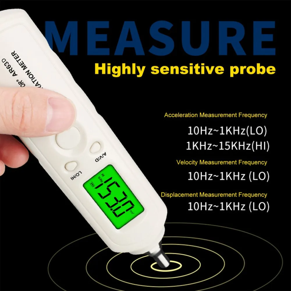 Ручка Тип Цифровой измеритель вибрации устройство Карманный Виброметр акселерометры скорость смещение тестер