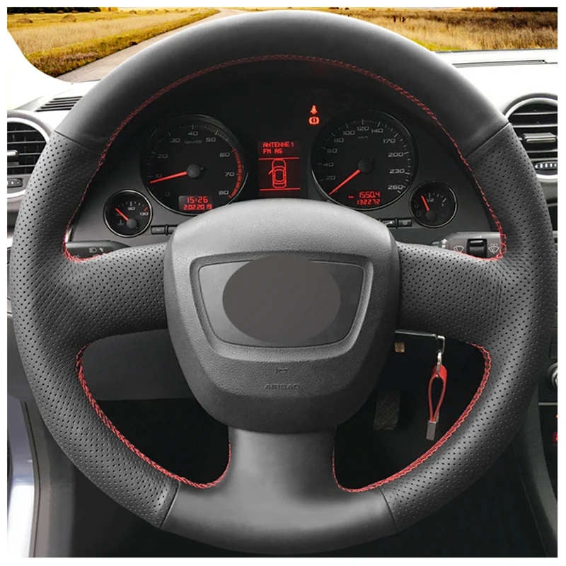 Искусственная кожа черный DIY чехол на руль для Audi Seat Exeo 2009-2012 A4(B8) 2005-2012 A5 2008-2012 A3(8 P) 2006-2013