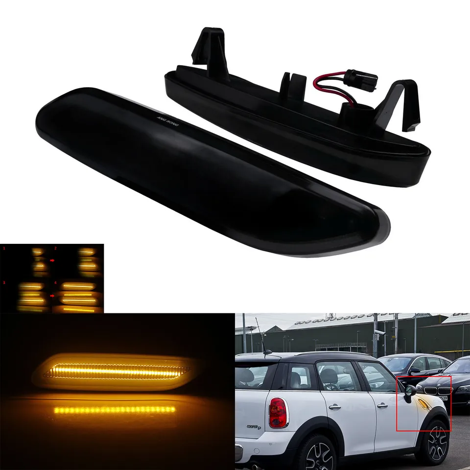 TECTICO LED Dynamic Indicators Yellow Clear Canbus Side Indicators Compatible With Mini Cooper R60 R61, 2 Lamps - View #2