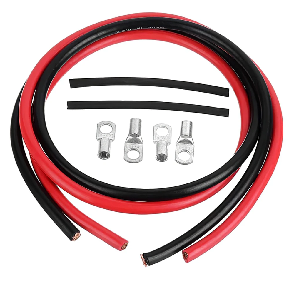 5awgバッテリー接続ケーブル,黒と赤の純粋な正弦波電源ケーブル,電源端子キット,2個|Battery Jump Cable| - AliExpress