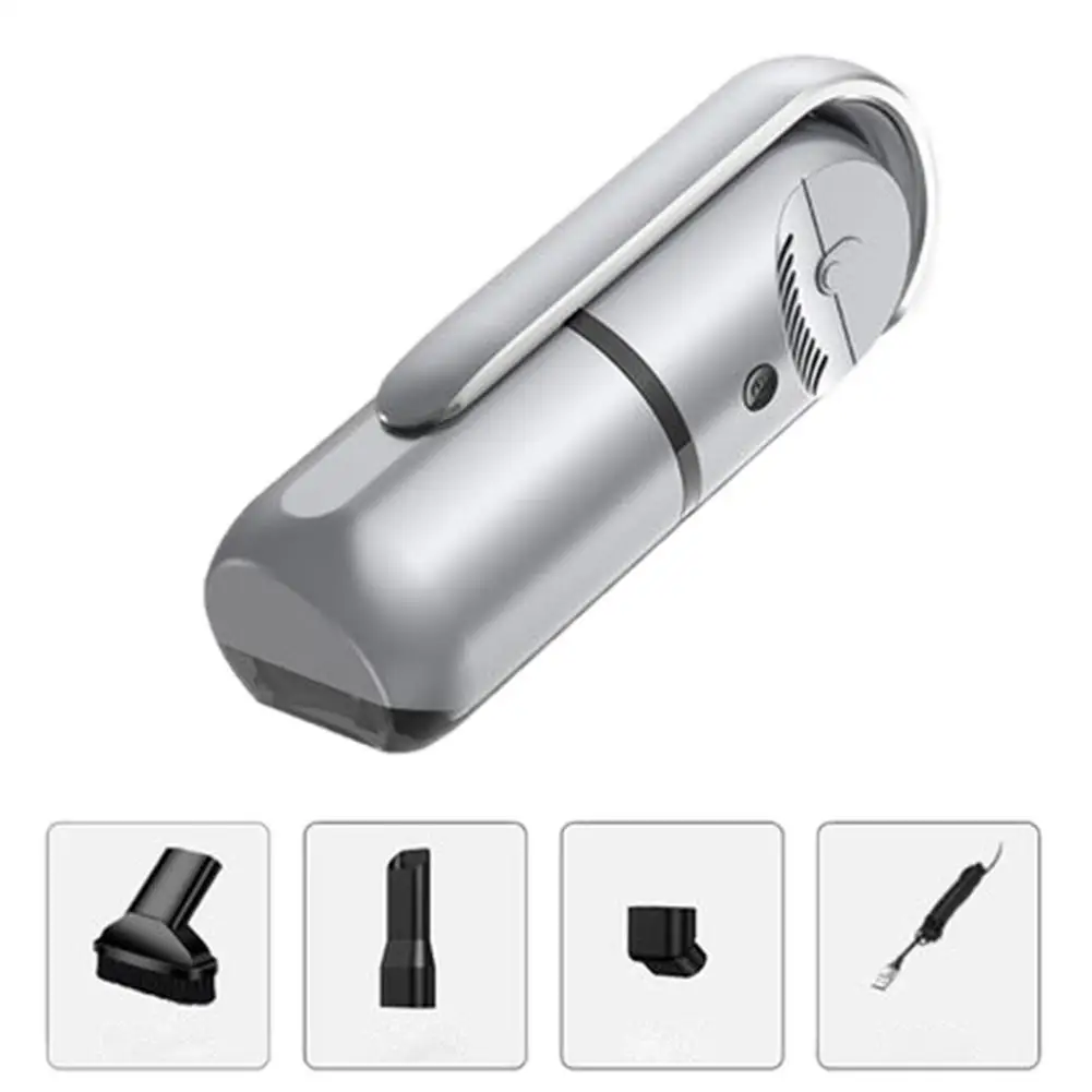 Silver Wireless Aspirador In Vacuum Cleaners Charging Type Powerful Vacuum Cleaner For Car Interior Home Computer Cleaning Portable - Цвет: Silver