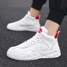 Белые туфли г. Осенние новые стильные кроссовки средней высоты в Корейском стиле, универсальная трендовая обувь повседневная спортивная обувь для студентов мужская обувь