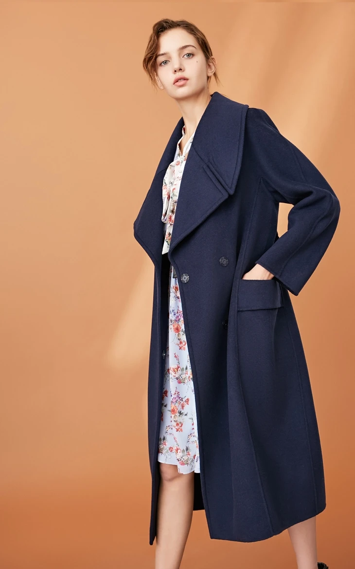 Vero Moda женское о-образное длинное тяжелое шерстяное пальто с боковым карманом | 318327535
