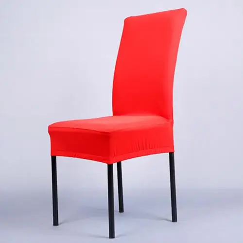 Растягивающийся съемный чехол для стула в столовой из спандекса, защитный чехол, товары для дома и отеля - Цвет: Красный