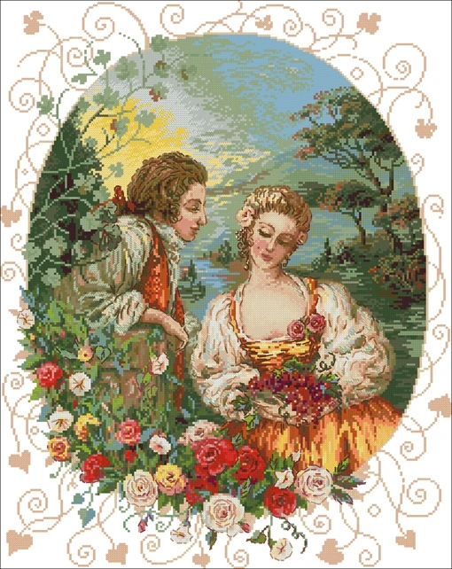 

COTTON THREADS genuine long-staple cotton from Egypt with needle- 100-047 in the Rose Garden lovers