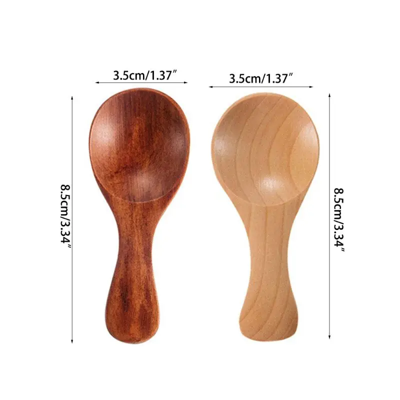 

Wood Condiment Scoop Flatware Coffee Tea Small Mini Sugar Spoon Salt Wood Spoon T8WE