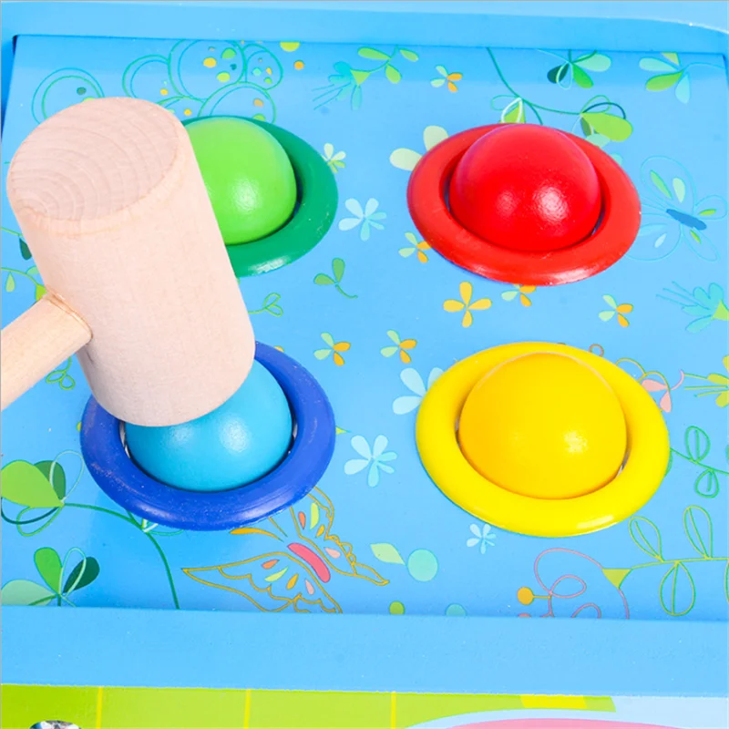  Toy For Children Wood Elephant Knocking Table Multifunctional Abacus Flip Educational Toy Parent-Ch