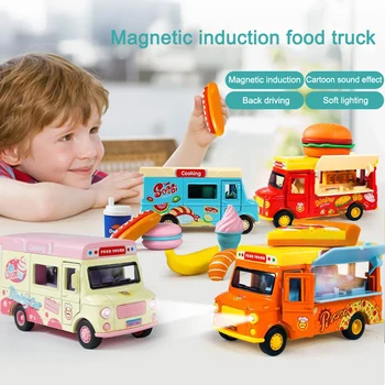 

1:36 Fast Food Auto Toy Alloy Dining Pull Back Car Food Truck for Kid Children Toddler S7JN